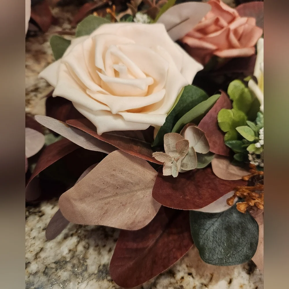 Lings Flowers Centerpiece Arrangement Dusty Rose & Cream Wedding, Baby Shower
